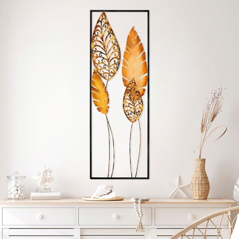 Decoratiune de perete, nezgep 2, metal, dimensiune: 32 x 90 cm, multicolor
