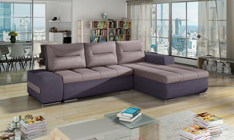 Coltar extensibil dreapta 4 locuri ELTAP, Ov33, Ottavio, 275x180x85 cm, lemn/poliester, roz/mov