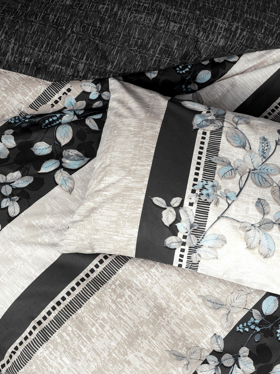 Lenjerie de pat dubla, Lehlare - Anthracite, Cotton Box, Bumbac Ranforce