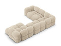 Coltar panoramic stanga 5 locuri, Loretto, Cosmopolitan Design, 345x250x68 cm, catifea, bej deschis