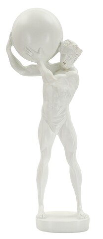 Statueta / figurina decorativa Atlas, Mauro Ferretti, 18x12.5x50 cm, polirasina, alb