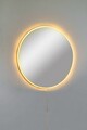 Oglinda cu Iluminare Led, Mirrorland, Round, Oglindă indestructibilă cu obturator, Galben