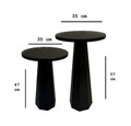 Set masuta de cafea, Rotexa, Lilyum (57 + 47), MDF , Negru