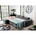 Coltar extensibil stanga 3 locuri ELTAP, LT-04VE, Grayson, 278x205x92 cm, lemn/poliester, gri