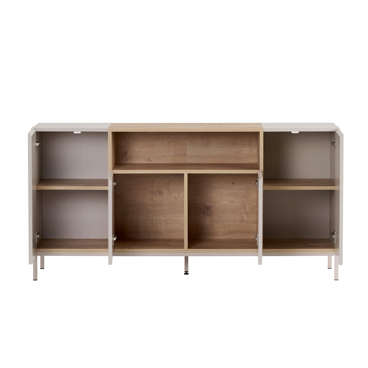 Consola, Nordure, Rialto, 160x80x40 cm, PAL, Gresie / Stejar Safir — imaginea 6