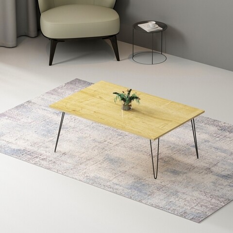 Masuta de cafea Esca, Arnetti, 90 x 50 x 46.8 cm, oak/negru Masute living