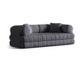 Canapea extensibila 3 locuri, Kemi, Cosmopolitan Design, 206x95x70 cm, tesatura boucle, grafit