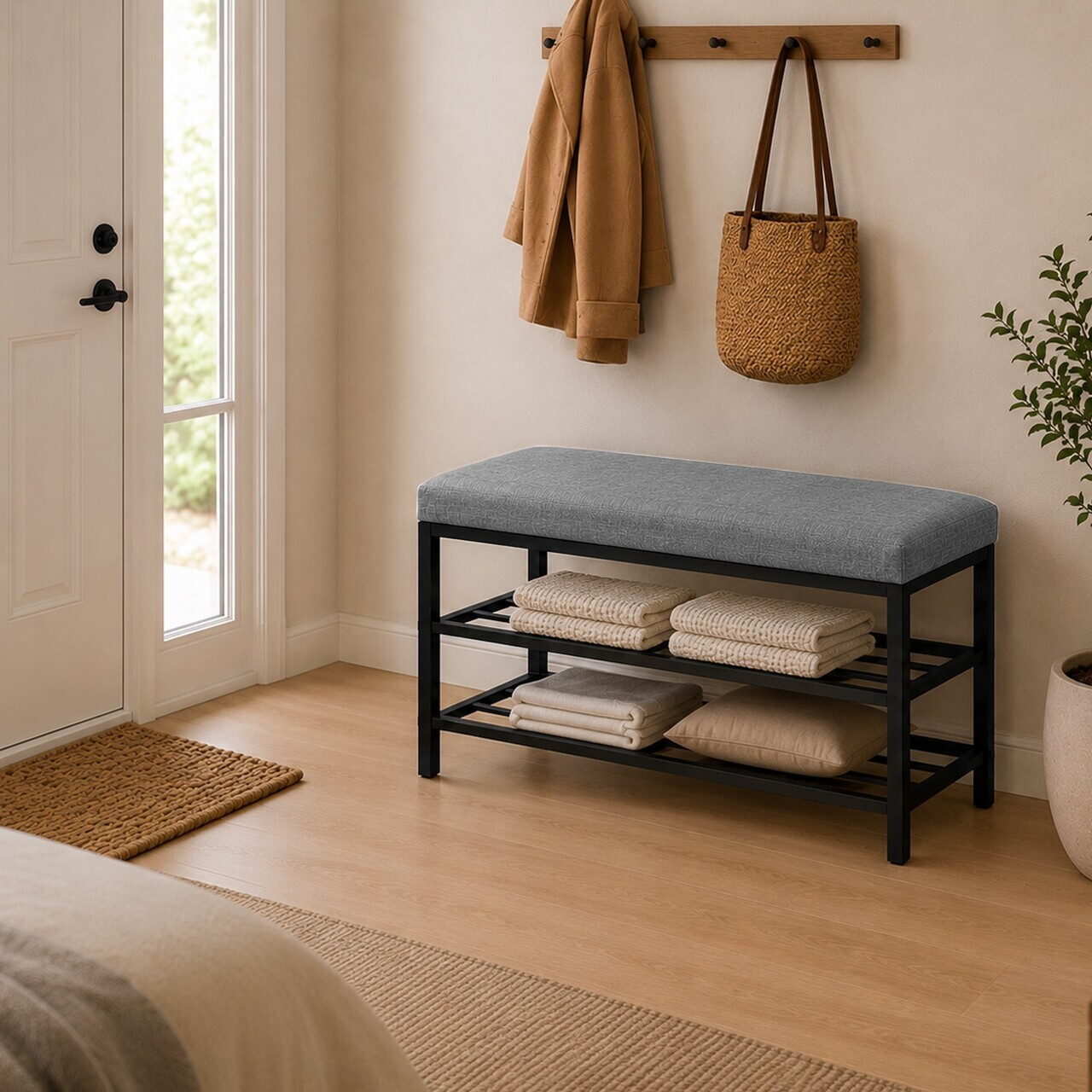 Pantofar, Hanah Home, Lotus, 30x47x75 cm, Gri — imaginea 3