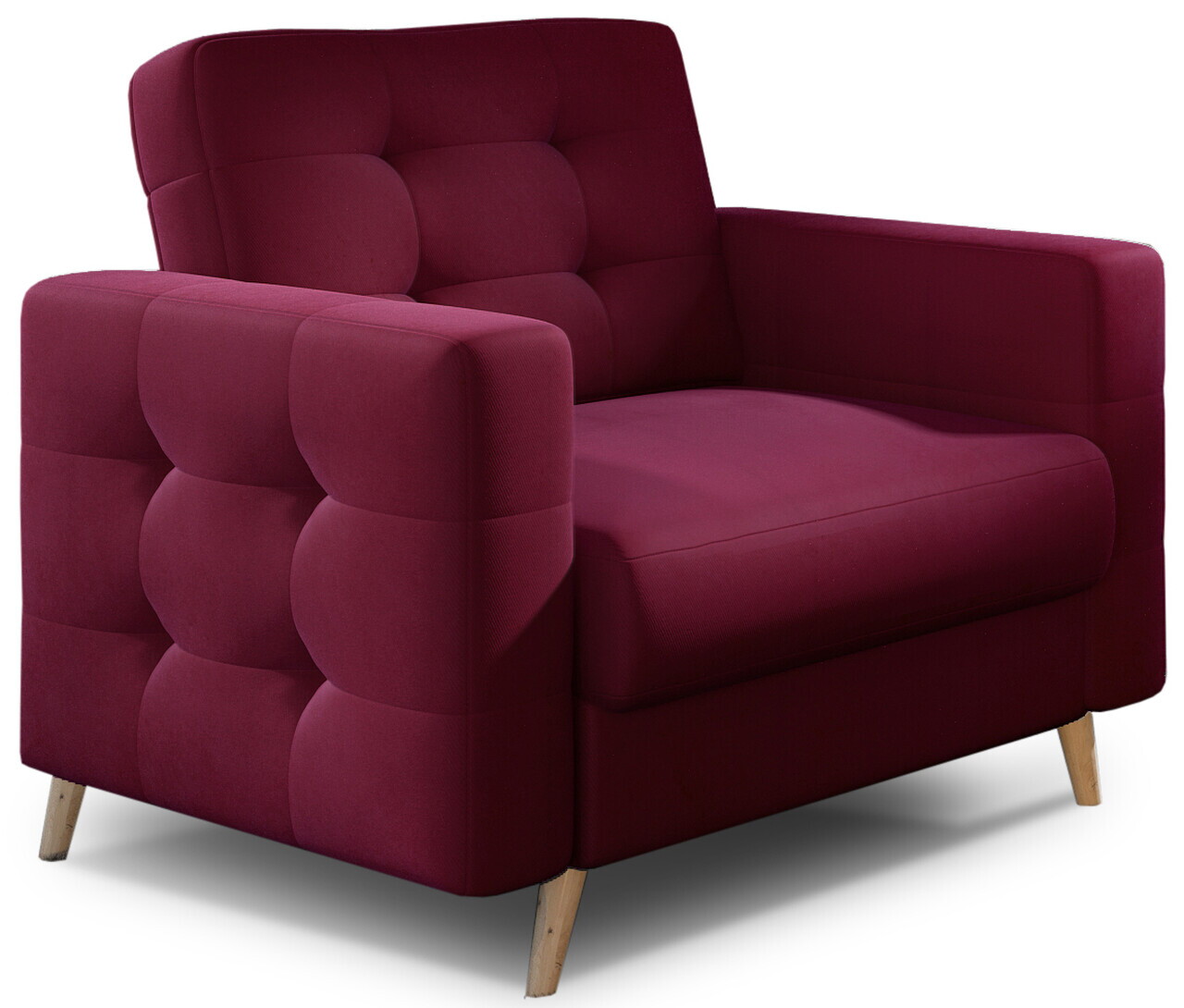 Set canapea extensibila 3 locuri si fotoliu ELTAP, Asgard, 235x95x86 cm / 107x92x86 cm, lemn/poliester, violet - view 7