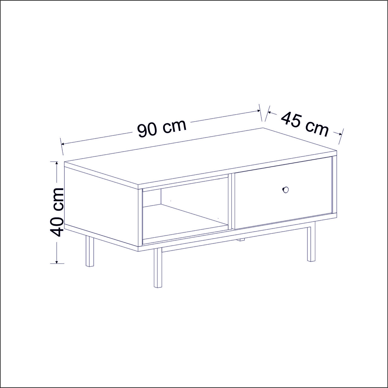 Masuta de cafea, Inarch, Naturel, Antracit