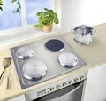 Set 4 placi pentru aragaz electric, Wenko, 20 x 20 x 2 cm, inox, gri