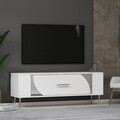 Comoda TV, Olivia, Retrop2, Alb / Argintiu