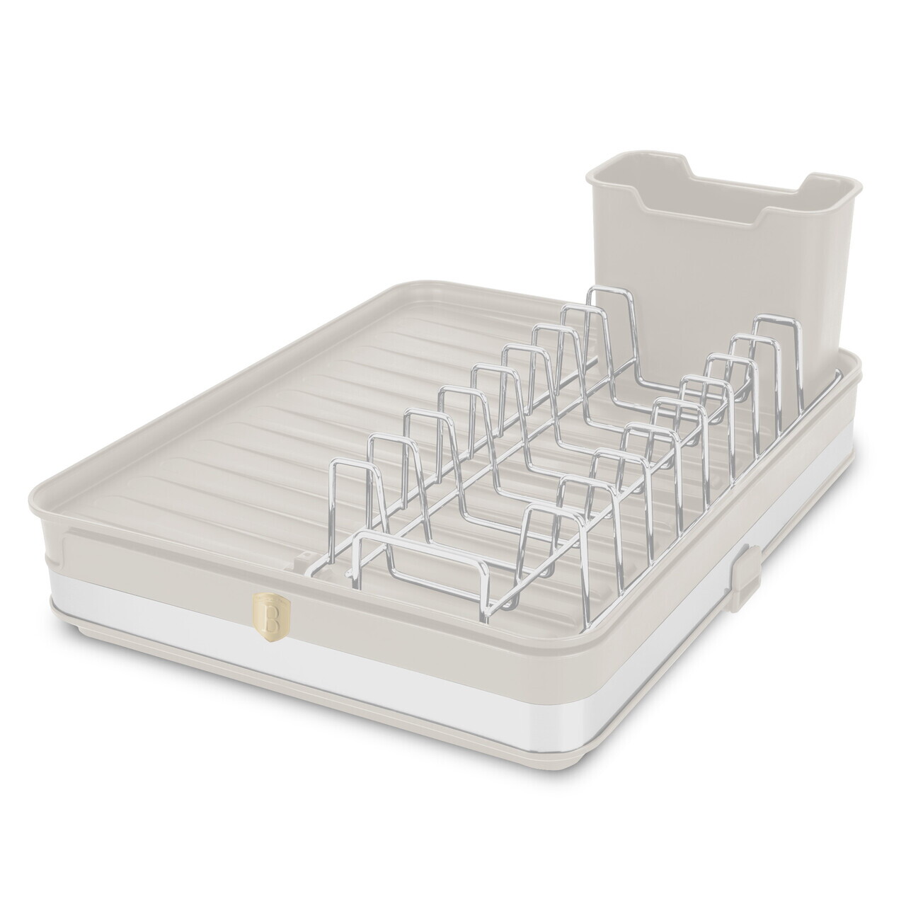 Scurgator de vase reglabil Berlinger Haus, Sahara, 36.6x29.8x13 cm, inox/plastic, crem mat