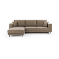 Coltar extensibil stanga 4 locuri ELTAP, LT-20NU, Dalia, 289x190x95 cm, lemn/poliester, maro deschis