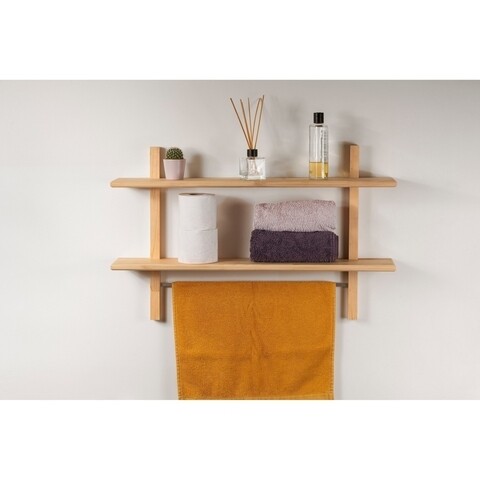 Raft Pentru Perete Kladusa Banyo, Puqa Design, 80x14x55 Cm, Stejar