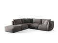 Coltar modular stanga 4 locuri, Chris-184, Micadoni Home, 295x290x80 cm, catifea, gri