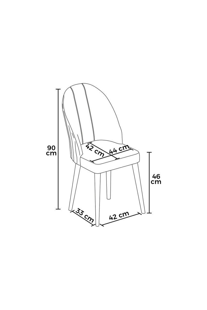 Set scaune 6 piese, Hanah Home, Mara, Crem/Alb — imaginea 3