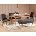 Set masa extensibila si 4 scaune, Vella, Vina 1053, PAL, Pin Atlantic / Antracit