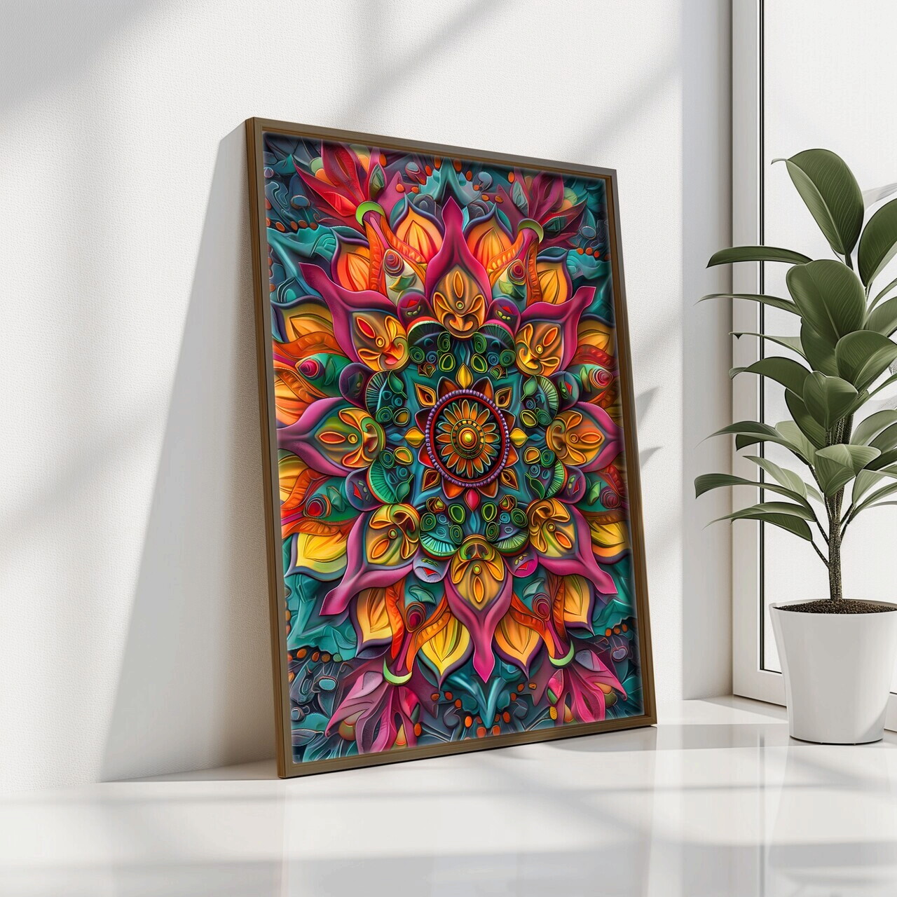 Tablou decorativ, GE068-L, Lemn, Multicolor — imaginea 3