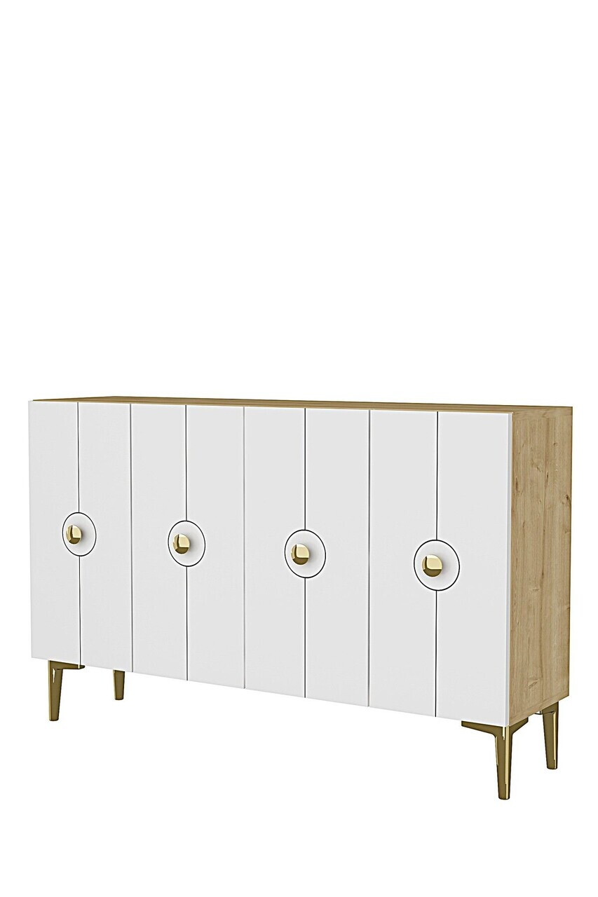 Consola, Hanah Home, Enlem 120, 120x75x32 cm, Stejar Safir / Alb — imaginea 4