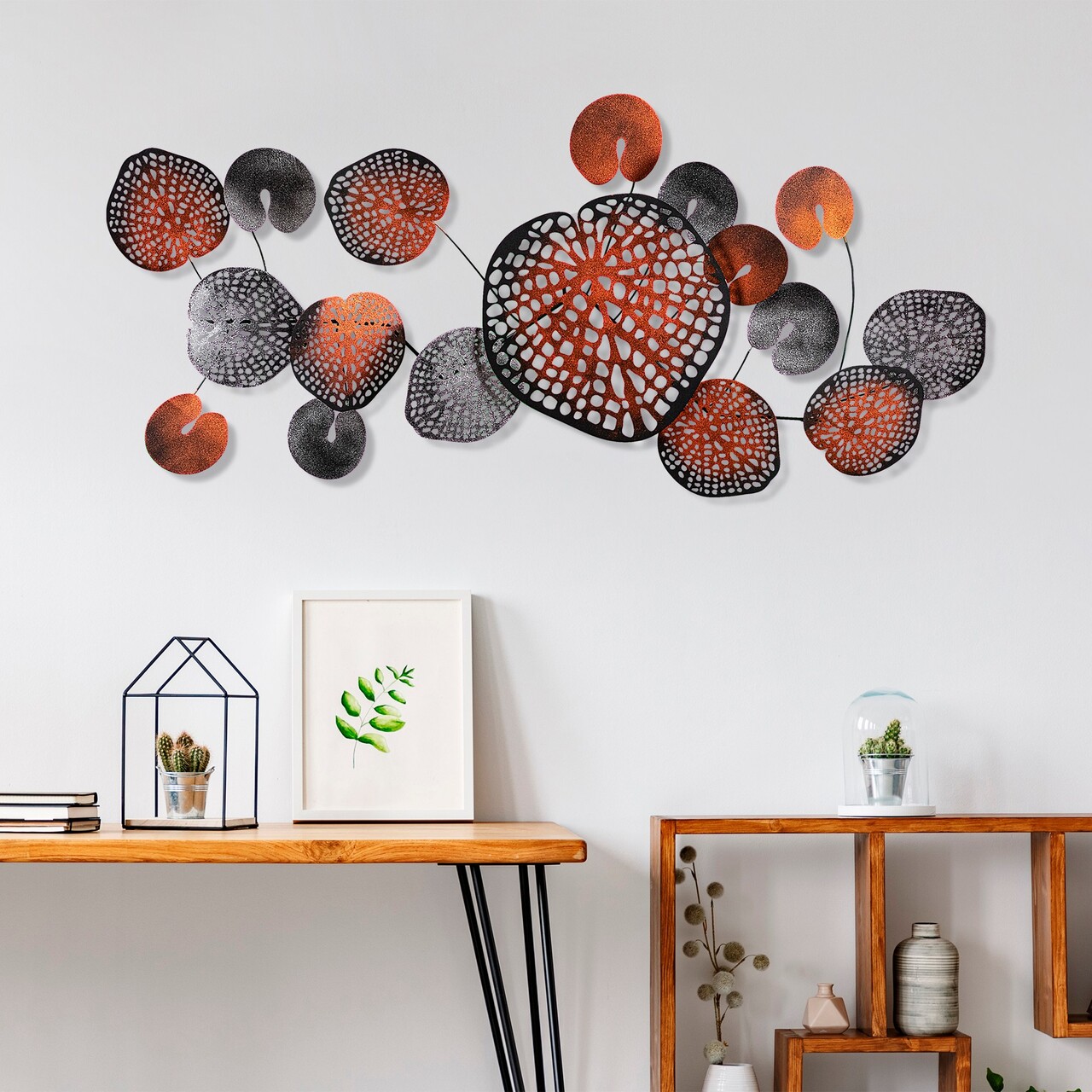 Decoratiune de perete, Nenuharps 2, Metal, Dimensiuni: 125 x 62 x 4 cm, Multicolor