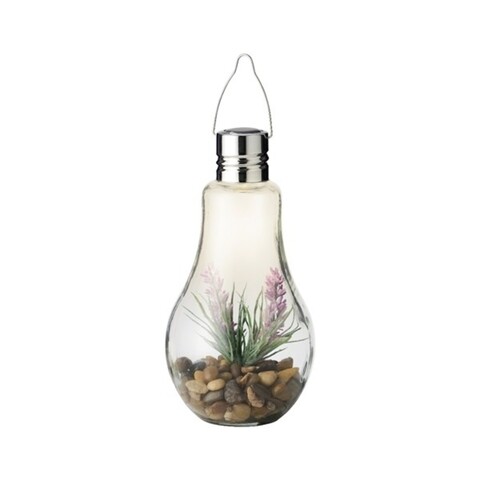 Lampa de gradina Light bulb, Lumineo, 8x14 cm cm, 4 led-uri, lavanda