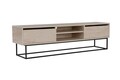 Comoda TV, Kalune Design, Escape 180 -Black, Travertin, Travertin / Negru