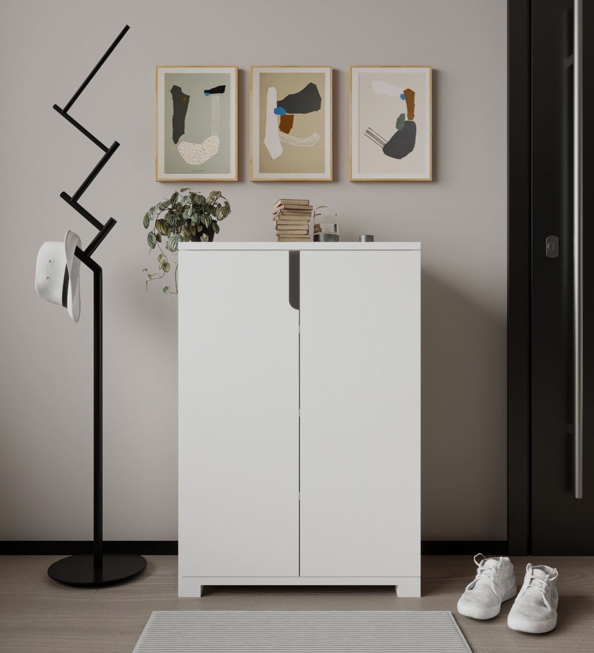 Pantofar, Hanah Home, Venedik, 60x97x34 cm, PAL, Alb