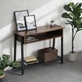 Consola Industrial, Vasagle, 100 x 35 x 80 cm, fier/PAL, maro rustic