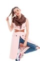 Esarfa, Alber Zoran, Aristocrazy Brown, 90 x 190 cm, poliester, maro