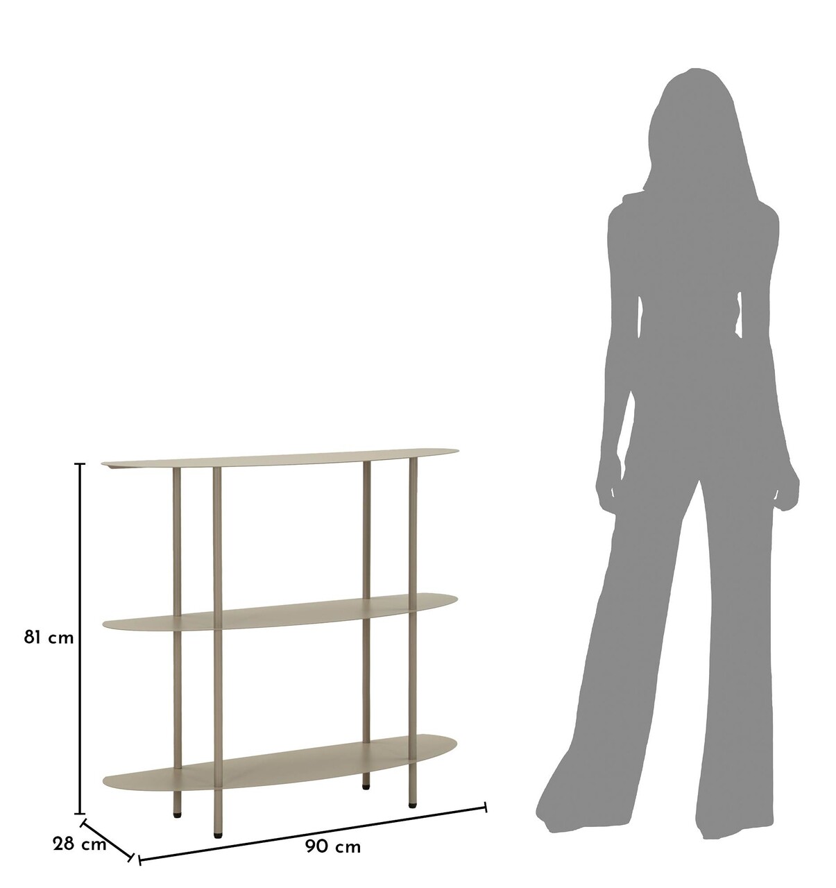 Consola, Mauro Ferretti, Saturn, 90x28x81 cm, metal, gri dove - imagine 8