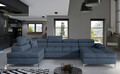 Coltar extensibil stanga 5 locuri ELTAP, Edr-19, Eduardo, 337x205x88 cm, lemn/poliester, albastru
