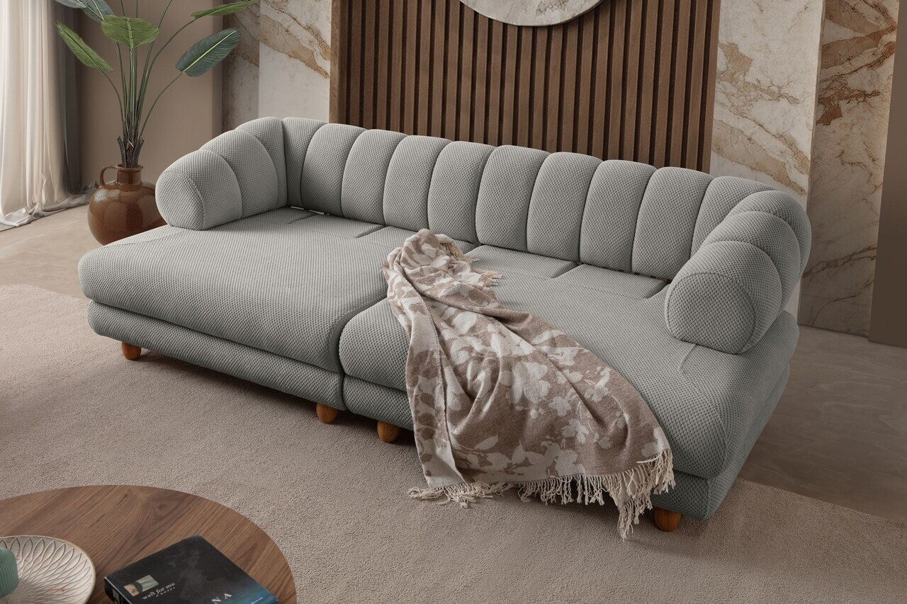 Canapea 3 locuri, Atelier del Sofa, 752EST1157, Lemn de carpen/PAL melaminat, Gri - view 3