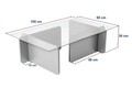 Masuta de cafea, Nordure, Flavio, 105x30x65 cm, Sticla temperata , Negru