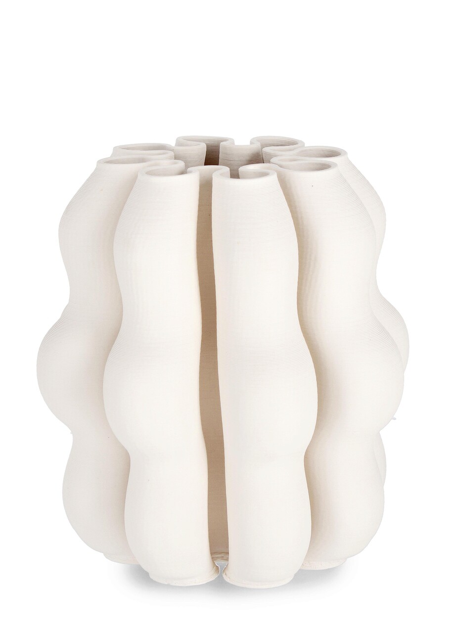 Vaza Rowan, Bizzotto, Ø23 x 25 cm, ceramica imprimata 3D, interior rezistent la apa, bej