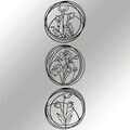 Decoratiune de perete, Flowers 5, metal, 146 x 49 cm, negru