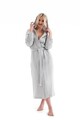 Halat de baie unisex, DC Home, Muslin, Bumbac , Gri