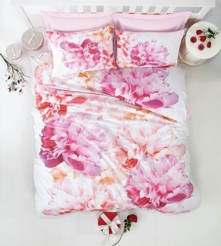 Lenjerie de pat dubla, 4 piese, 100% bumbac ranforce, Cotton Box, Dreamy