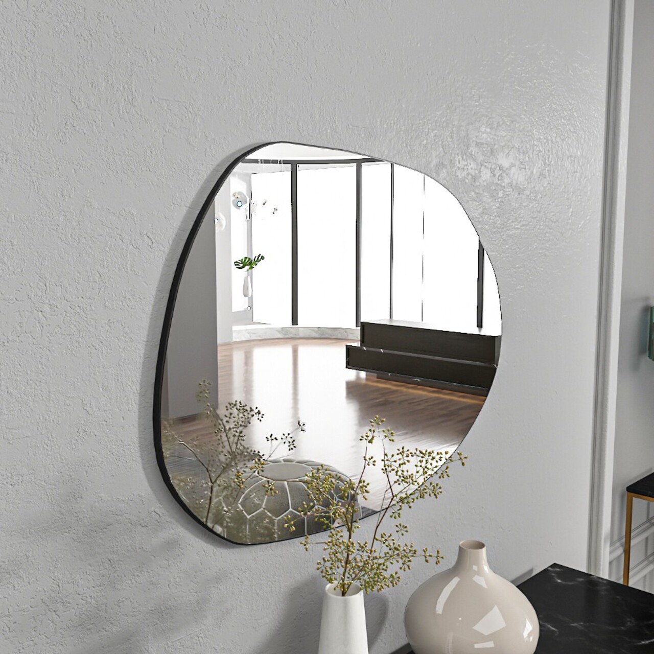 Oglinda decorativa, Siam, Liora, 55x75x2.2 cm, MDF , Transparent - 2 | YEO