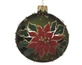 Glob Poinsettia, Decoris, sticla, verde