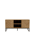 Comoda TV Swen, Homla, 120x38x60 cm, MDF/metal, natur