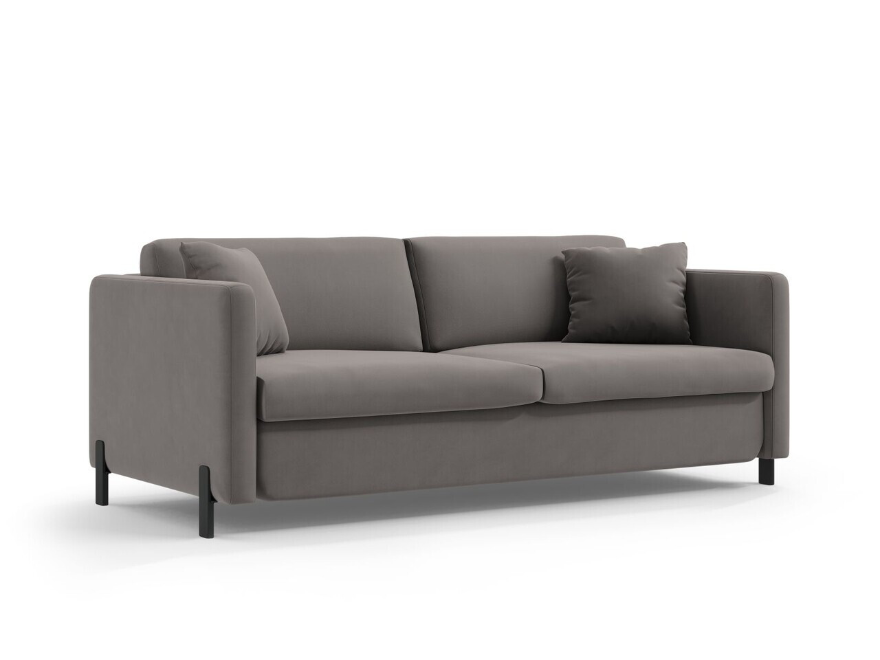 Canapea extensibila 2 locuri, Gloria, Micadoni Home, 186x102x88 cm, catifea, gri — imaginea 6