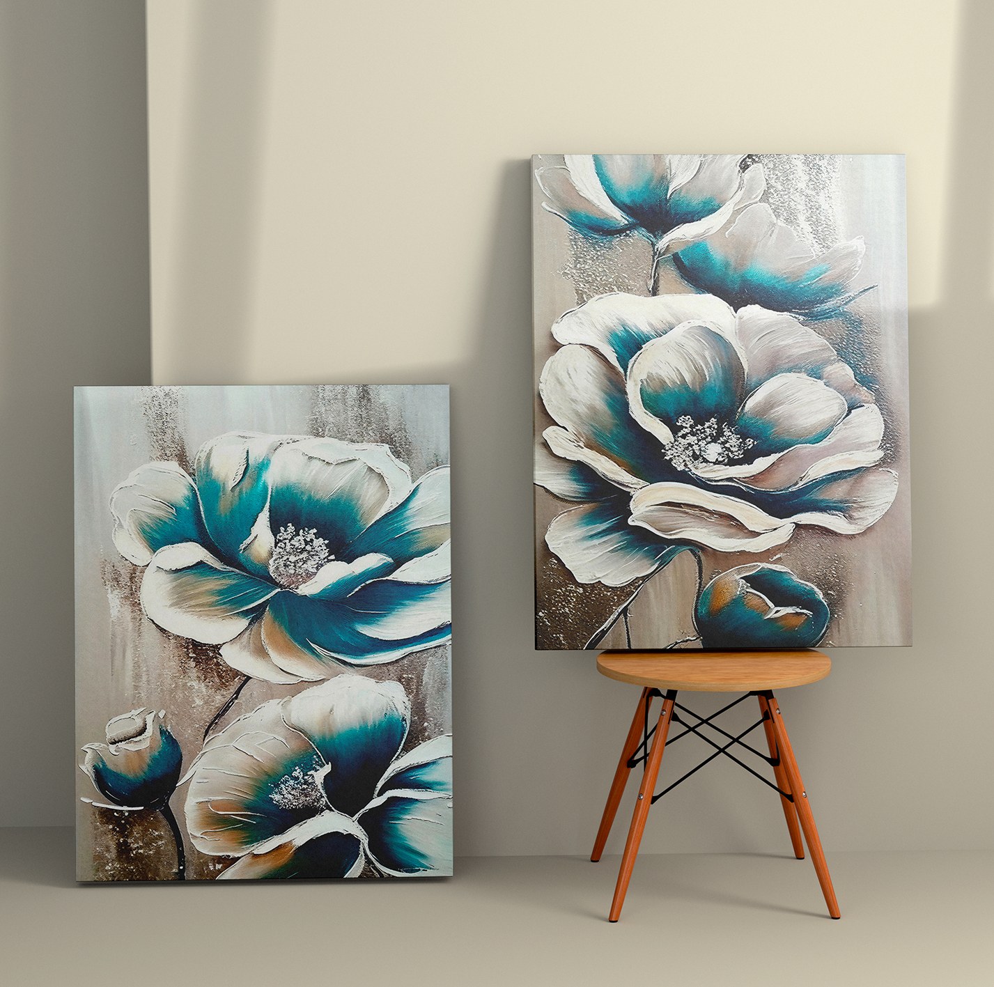 Tablou decorativ, 2KNV4237, Canvas, Lemn, Multicolor