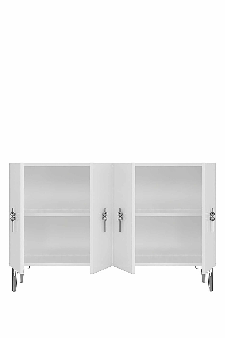 Consola, Hanah Home, Ayshe 120, 120x75x32 cm, Alb / Argintiu — imaginea 6