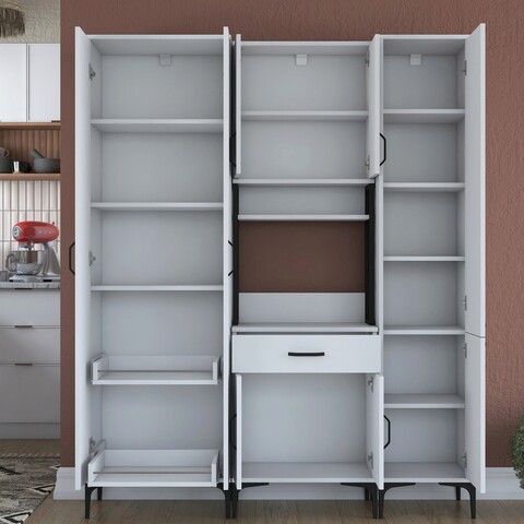 Dulap multifunctional, Rani, JE119, 160x198.6x40 cm, PAL, Alb