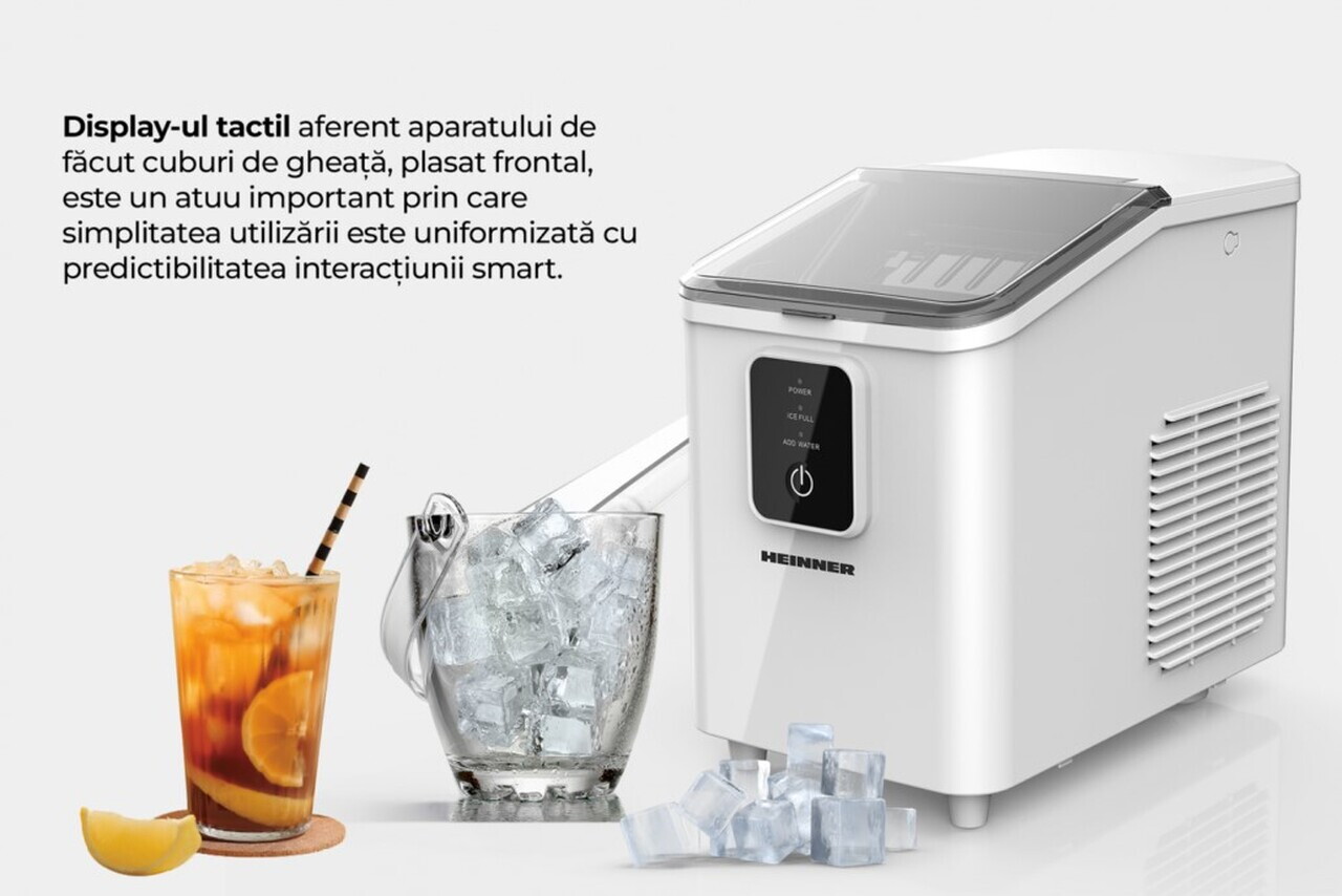 Masina pentru cuburi de gheata Frosty Breeze, Heinner, 120W, 0.8L, alb - view 9