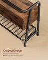 Bancheta cu spatiu de depozitare si pantofar, Vasagle, Industrial Style, max 136 kg, 80x30x63.5 cm, PAL/otel, maro