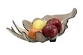 Bol decorativ, Leaf Light Brown, Mauro Ferretti, 46x24x13 cm, sticla reciclata