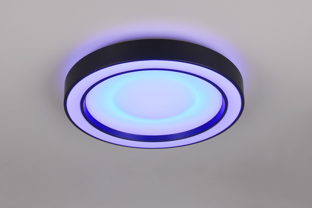 Plafoniera Arco, RL, 40x7.5 cm, 22W, 1x SMD, plastic, negru mat