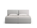 Pat continental cu saltea, topper si lada depozitare, 160x200 cm, Micadoni Home, Jodie-78, tesatura structurata, gri deschis